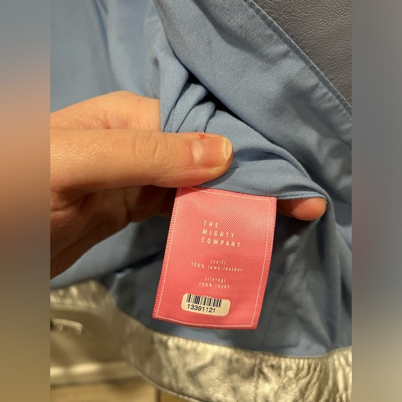 Silver & Blue Leather Racing Jacket - Picture 8 of 9